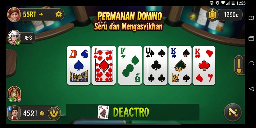 Tampilan gameplay seru permainan Domino 55RT.