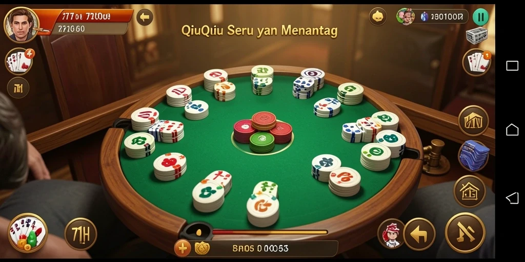 Screenshot menampilkan aksi menarik dalam gameplay QiuQiu.
