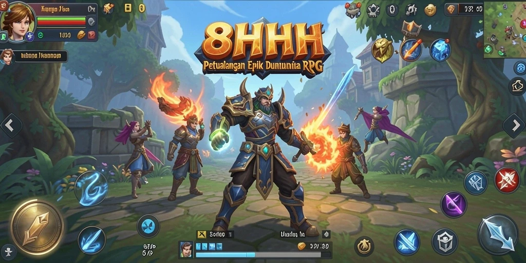 Tampilan gameplay epik dalam 8HHH yang memukau dan penuh aksi.