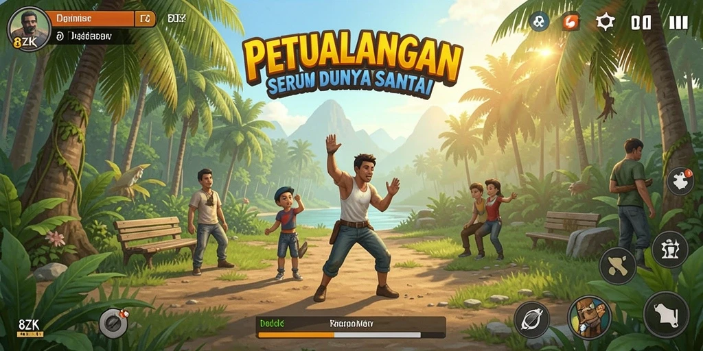 Screenshot gameplay 8ZK menampilkan petualangan seru dan warna-warni.