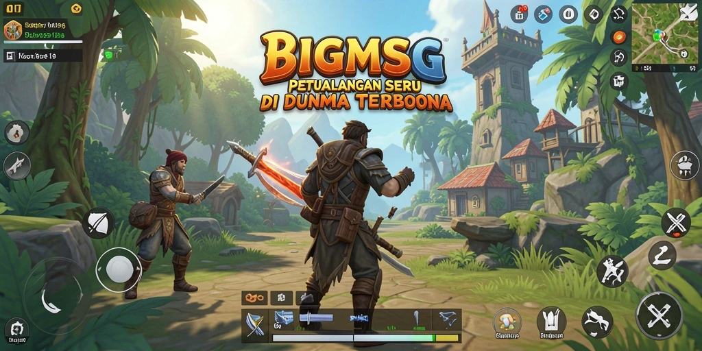 Tampilan gameplay BIGMSG dengan aksi seru dan eksplorasi yang mendebarkan.
