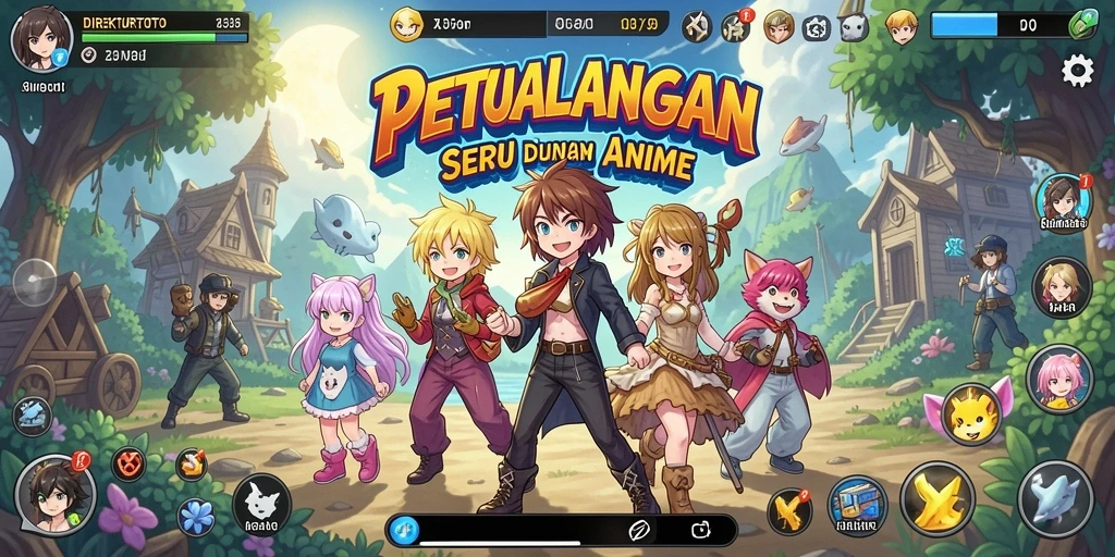 Screenshot menampilkan aksi seru dalam permainan Anime.