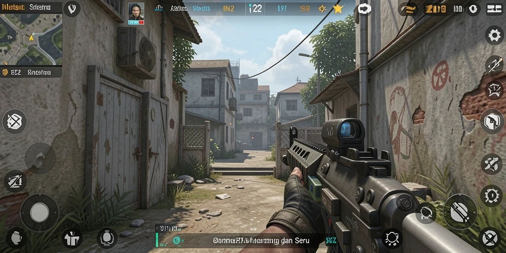 Tampilan gameplay mendebarkan di IN22 dengan aksi tembak-menembak.