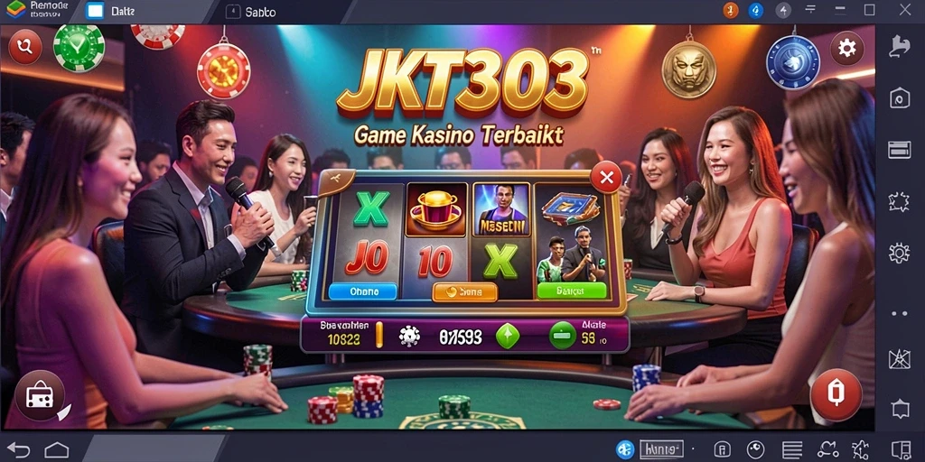 Gameplay menarik dalam aplikasi Kasino JKT303 yang menampilkan slot dan permainan meja.