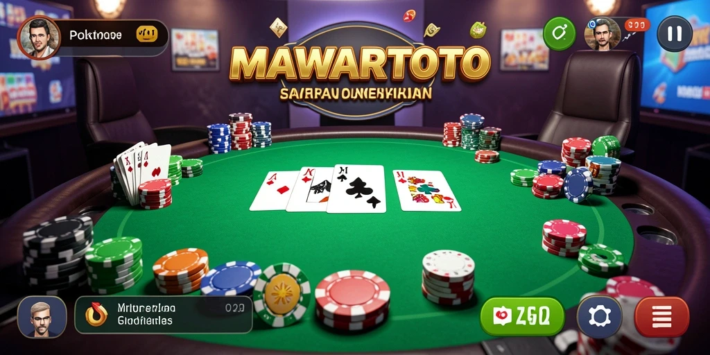Screenshot gameplay Poker di MAWARTOTO menampilkan suasana kompetitif yang menarik.
