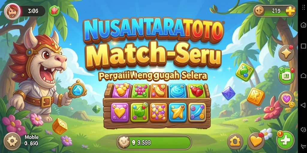 Gameplay seru NUSANTARATOTO dengan tantangan Match-3 yang menarik.