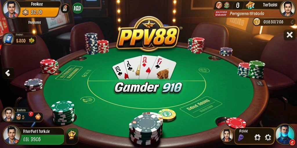 Tampilan gameplay Poker yang seru dan interaktif di PPV88.