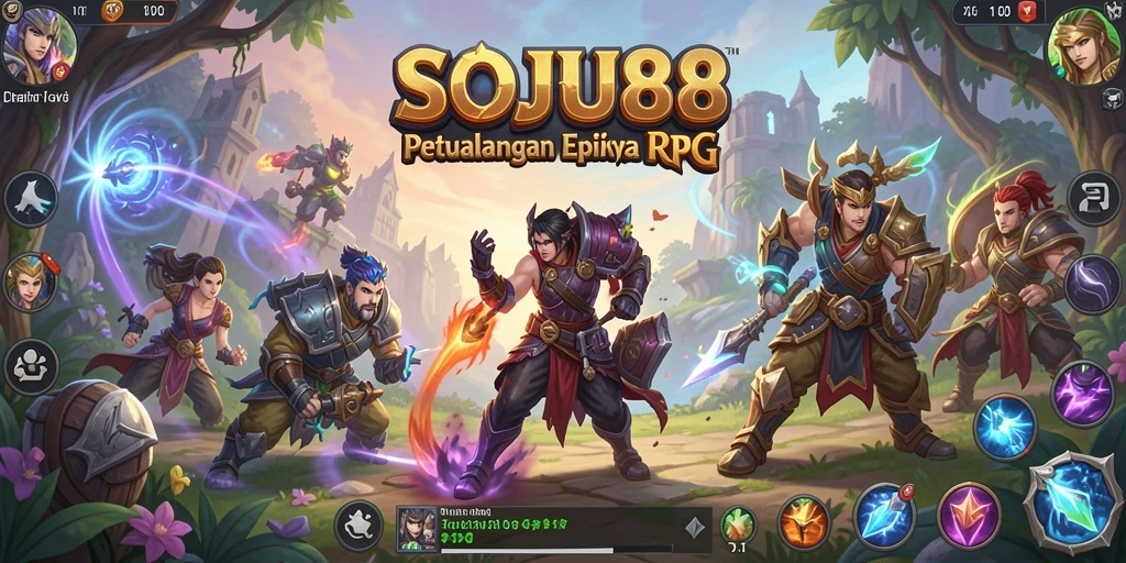 Tampilan menarik dari gameplay SOJU88 menampilkan aksi RPG yang mendebarkan.