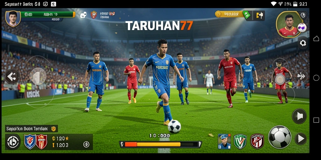 Tampilan permainan TARUHAN77 dengan grafik sepak bola yang menarik.
