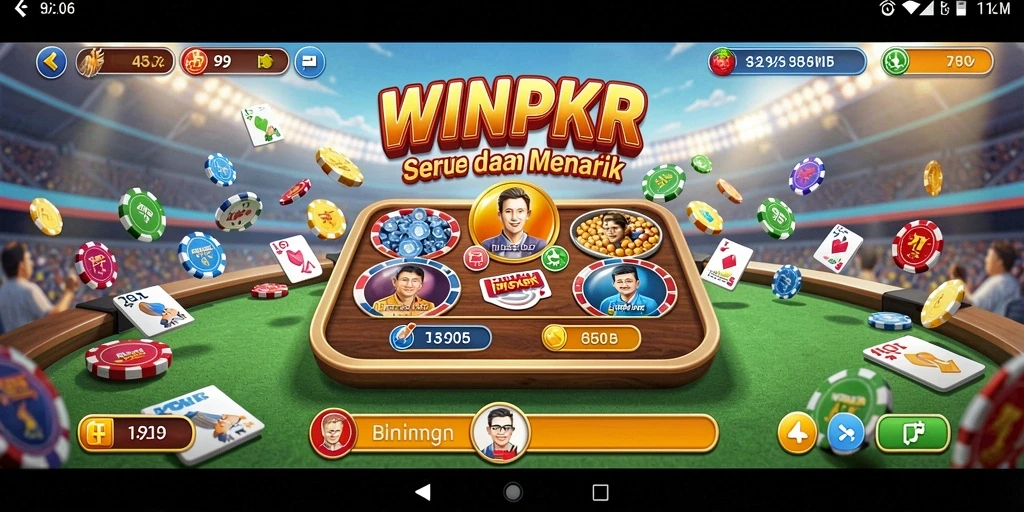 Screenshot utama WINPKR menampilkan gameplay Bingo yang mengasyikkan.